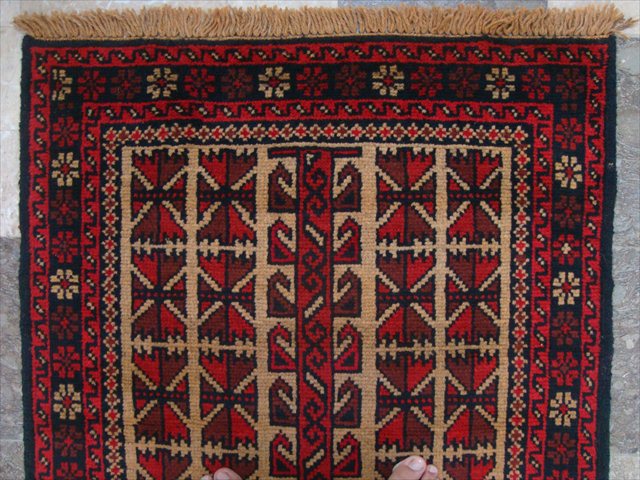 BALAUCHI TRIBAL NOMADIC AFGHAN HANDKNOTTED RUG 4.5x2.10  