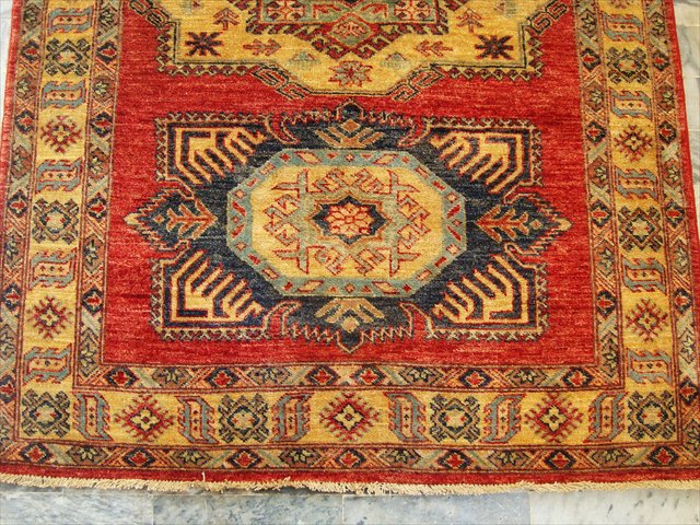 SUPER KAZAK CAUCA VEG DYED HANDKNOTTED RUG CARPET 5.9x4  