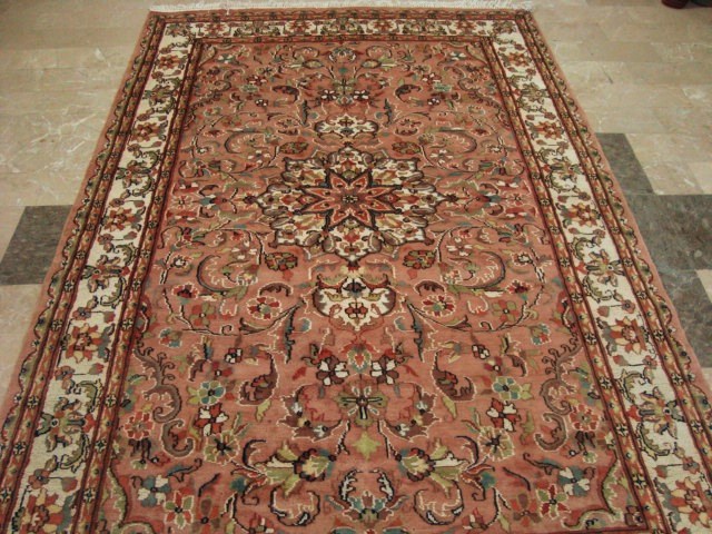 EXCLUSIVE FLOWRAL HAND KNOTTED RUG CARPET SILK WOOL 8x5  