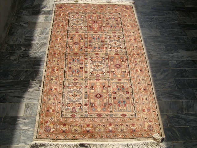 BAKHTIARI HAND KNOTTED RUG FLO CARPET SILK WOOL NEW 5x3  